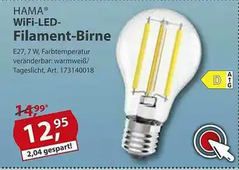 Sonderpreis Baumarkt Hama Wifi-led-filament-birne Angebot