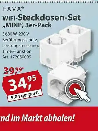 Sonderpreis Baumarkt Hama Wifi-steckdosen-set „mini“, 3er-pack Angebot