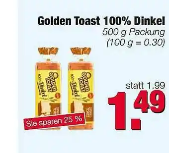 Edeka Scherer Golden Toast 100% Dinkel Angebot