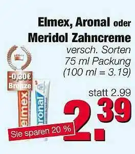 Edeka Scherer Elmex, Aronal Oder Meridol Zahncreme Angebot