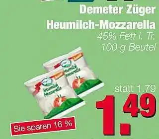 Edeka Scherer Demeter Züger Heumilch-mozzarella Angebot