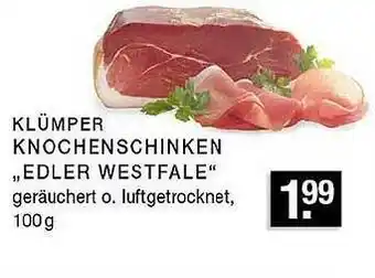 Edeka Zurheide Klümper Knochenschinken „edler Westfale” Angebot