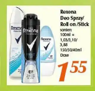 inkoop Rexona Deo Spray- Roll On- Stick Angebot