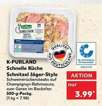 Kaufland K-purland Schnelle Küche Schnitzek Jäger-style Angebot