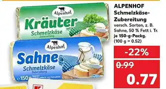 Kaufland Alpenhof Schmelzkäse Zubereitung Angebot