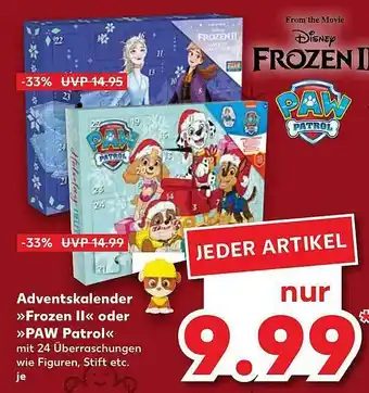 Kaufland Adventskalender >frozen Llpaw Patrol< Angebot