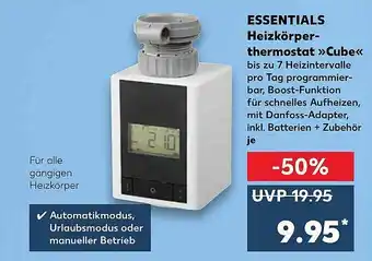 Kaufland Essentials Heizkörperthermostat Cube Angebot