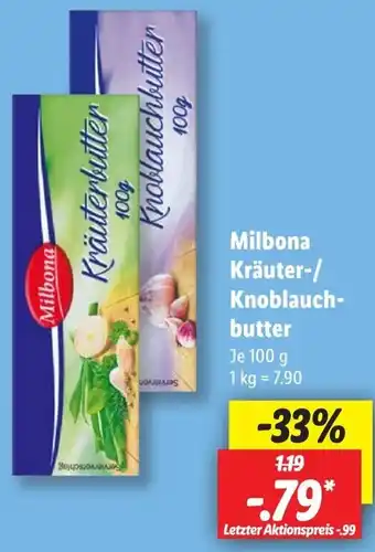 Lidl Milbona Kräuter/Knoblauchbutter Angebot