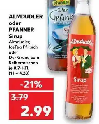 Kaufland Almdudler Oder Pfanner Sirup Angebot