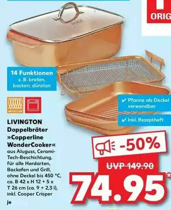 Kaufland Livington Doppelbräter „copperline Wondercooker“ Angebot