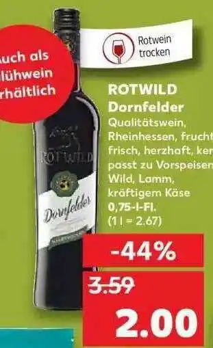 Kaufland Rotwild Dornfelder Angebot