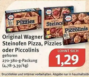 Feneberg Original Wagner Steinofen Pizza, Pizzies Oder Piccolinis Angebot