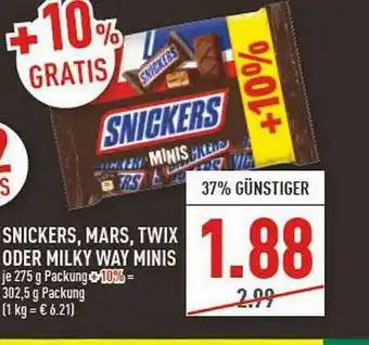 Marktkauf Snickers, Mars, Twix Oder Milky Way Minis Angebot