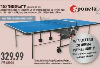 Marktkauf Sponeta Tischtennisplatte Angebot