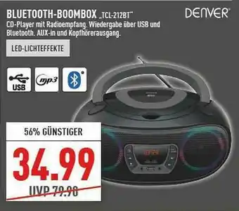 Marktkauf Bluetooth-boombox Tcl-212bt Denver Angebot