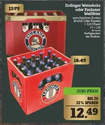 Marktkauf Erdinger Weissbräu Oder Paulaner Weißbier Angebot