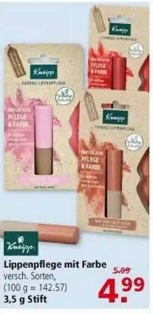 Multi Markt Kneipp Lippenpflege Mit Farbe Angebot