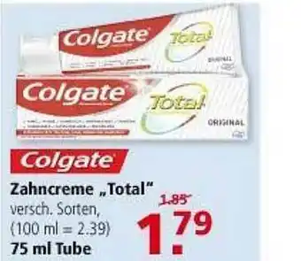 Multi Markt Colgate Zahncreme „total” Angebot