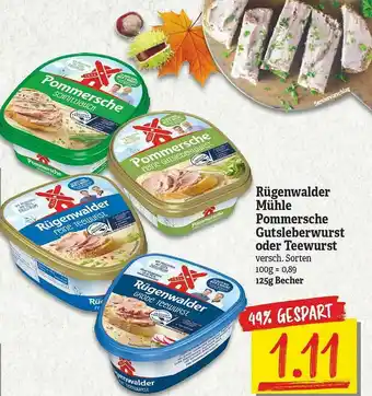 NP Discount Rügenwalder Mühle Pommersche Gutsleberwurst Oder Teewurt Angebot