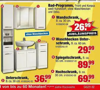 SB Lagerkauf Bad-programm, Wandschrank, Angebot