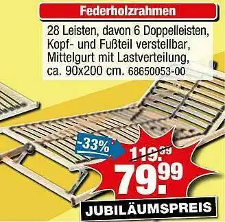 SB Lagerkauf Federholzrahmen Angebot