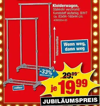 SB Lagerkauf Kleiderwagen Angebot