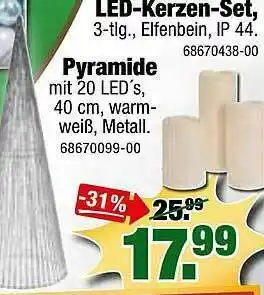 SB Lagerkauf Led Kerzen-set, Pyramide Angebot