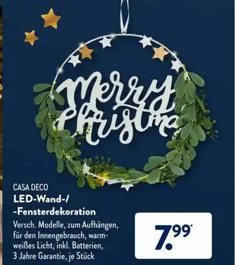 Aldi Süd Casa Deco Led-wand- Oder -fensterdekoration Angebot