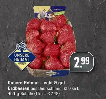 E-Center Unsere Heimat Erdbeeren Angebot