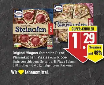 E-Center Original Wagner Steinofen Pizza, Flammkuchen, Pizzies Oder Piccolinis Angebot