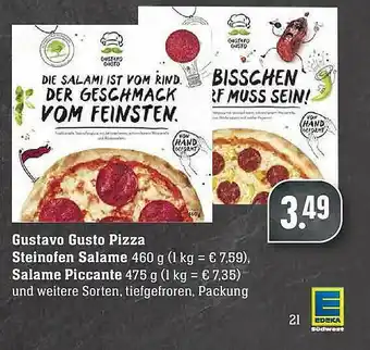 E-Center Gustavo Gusto Pizza Steinofen Salame, Salame Piccante Angebot