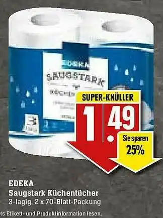 E-Center Edeka Saugstark Küchentücher Angebot