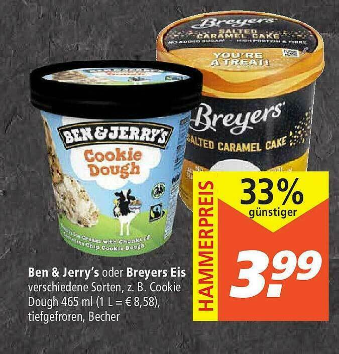 Ben & Jerry's Oder Breyers Eis Angebot bei Marktkauf