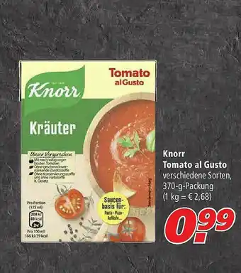 Marktkauf Knorr Tomato Al Gusto Angebot