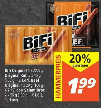 Marktkauf Bifi Original, Original Roll, Beef Original Oder Salamibrot Angebot