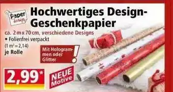 Norma Hochwertiges Design-geschenkpapier Paperscrip Angebot