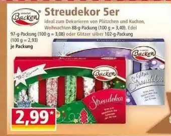 Norma Backen Streudekor 5er Angebot