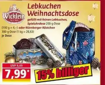 Norma Wicklein Lebkuchen Weihnachtsdose Angebot