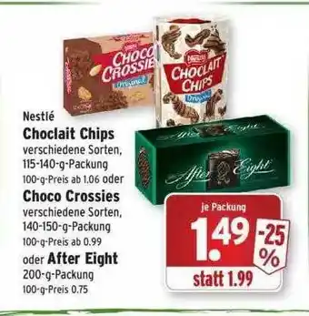 Wasgau Nestlé Choclait Chips Oder Choco Crossies Oder After Eight Angebot