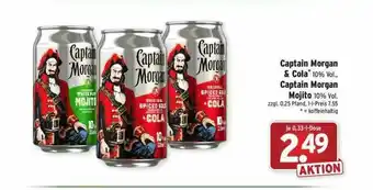 Wasgau Captain Morgan & Cola, Captain Morgan Mojito Angebot