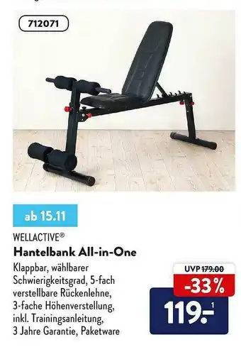 Aldi Nord Wellactive Hantelbank Allin1 Angebot