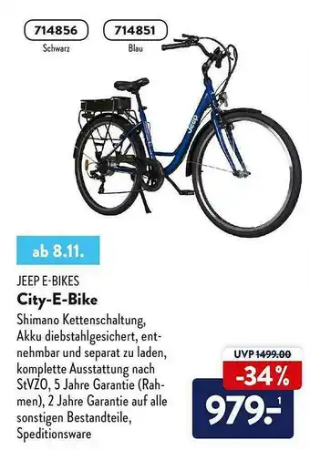 Aldi Nord Jeep E-bikes City-e-bike Angebot