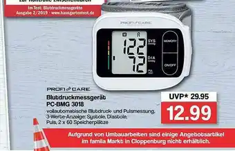 Famila Nord Ost Profi Care Blutdruckmessgerät Pc Bmg 3018 Angebot