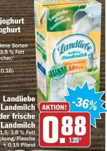 Hit Landliebe Landmilch Oder Frische Landmilch Angebot