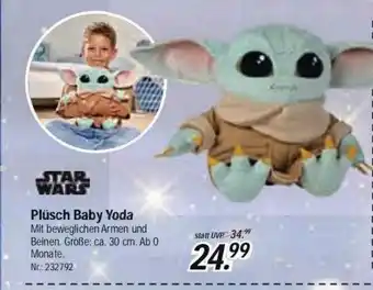 Rofu Kinderland Star Wars Plüsch Baby Yoda Angebot