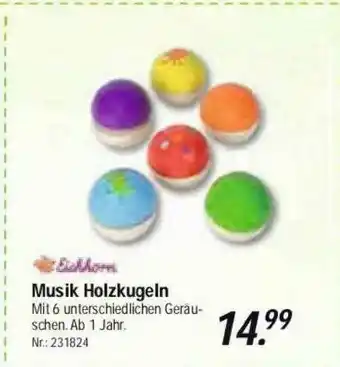 Rofu Kinderland Eichhorn Musik Holzkugeln Angebot