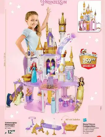 Rofu Kinderland Schimmerglanz Modepuppen Oder Disney Princess Festtagschloss Angebot