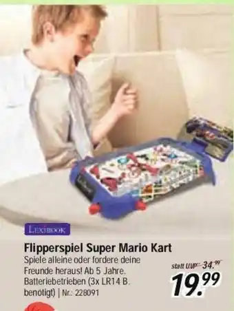 Rofu Kinderland Lexibook Flipperspiel Super Mario Kart Angebot