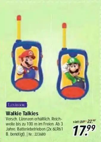 Rofu Kinderland Lexibook Walkie Talkies Angebot