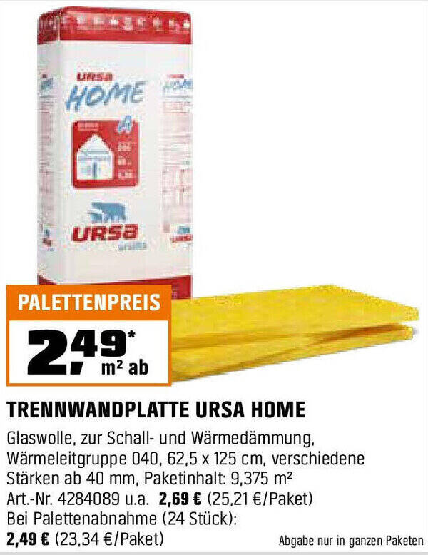 Trennwandplatte ursa home Angebot bei OBI